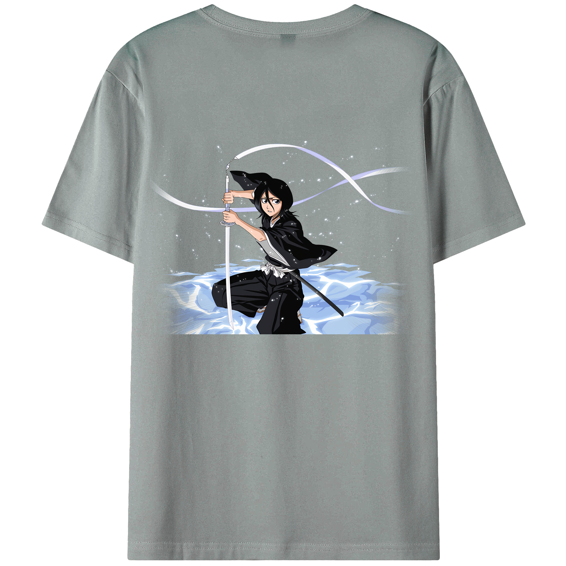 （画像用） ブリーチ 朽木ルキア BLEACH Kuchiki Rukia 綿100％ メンズ半袖Tシャツ（バックプリント） 通気性